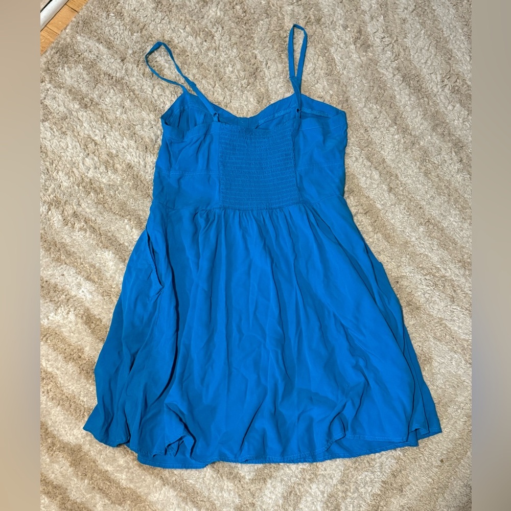Express Vibrant Blue Mini Sundress - Picture 2 of 3